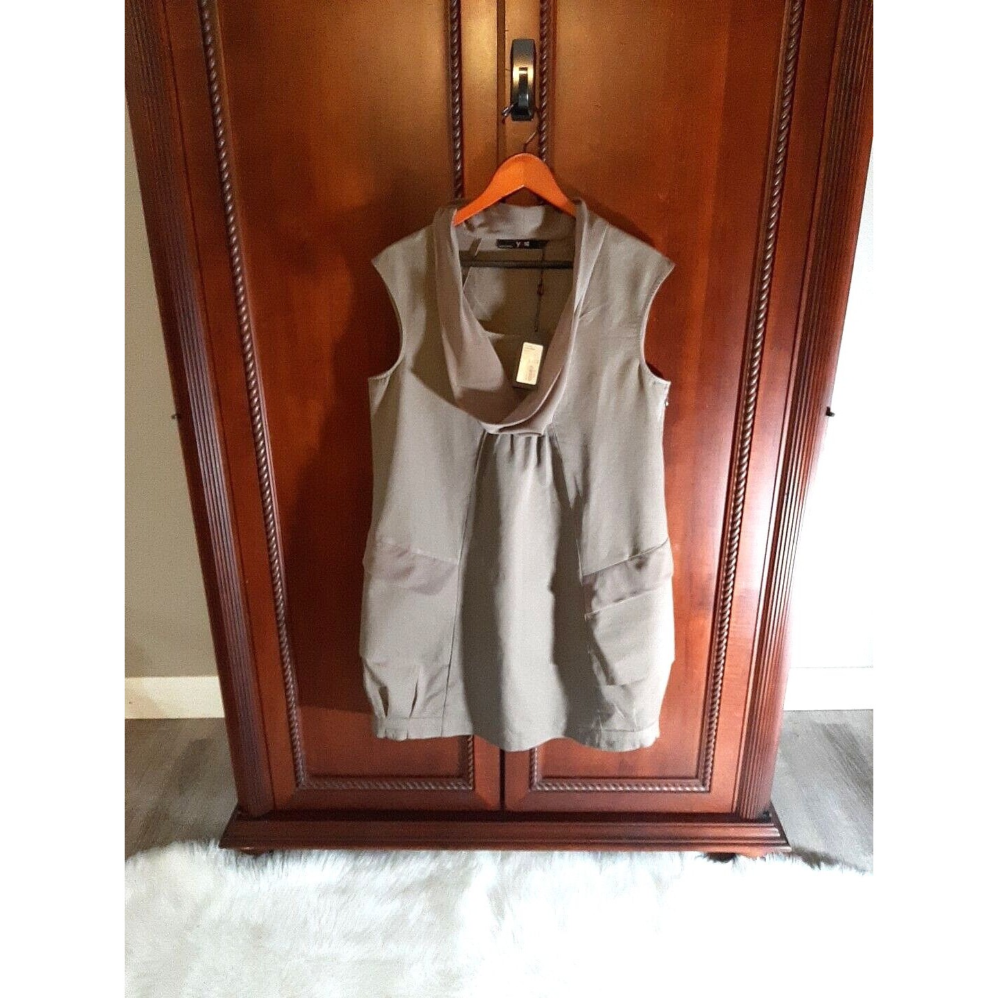 Yest Nwts Women's Size 10-12 Sleeveless Ineke Tunic Dress Pockets Bronze/Tan